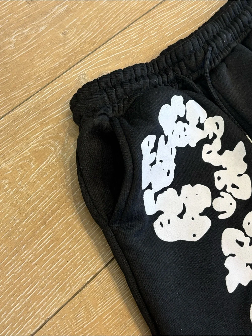 Black Graffiti Print Jogger Sweatpants Streetwear Unisex Y2K Wide Leg Lounge